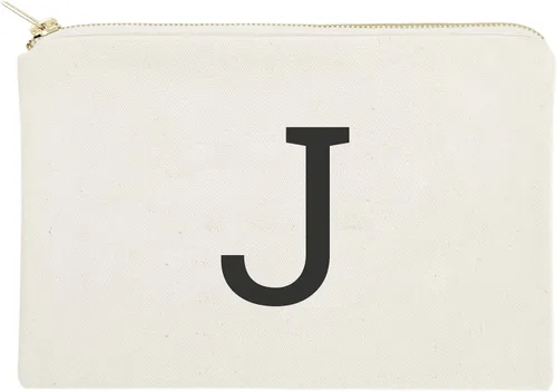Miniatura 28 de The Cotton & Canvas Co. Bolso cosmético moderno personalizado del monograma y bolso del maquillaje del viaje, Negro, A