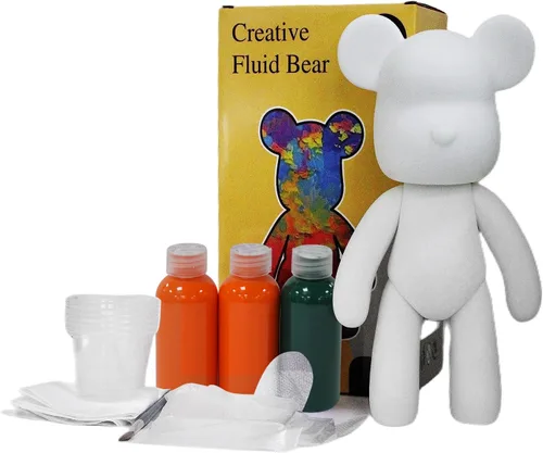 Miniatura 2 de HANDA - Juego de pintura de oso de peluche fluido para bricolaje, decoración creativa para el hogar, figura de muñeca hecha a mano, juguetes