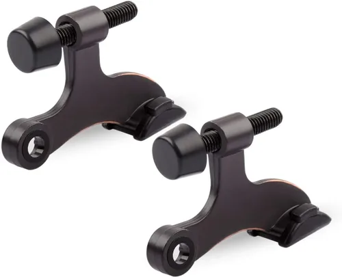 Miniatura 22 de HOMOTEK Paquete de 2 Topes de Puerta con Pasador de Bisagra Negro, Tope de Puerta Ajustable de Lujo Resistente de 2-1/2"x1-3/4", con Puntas