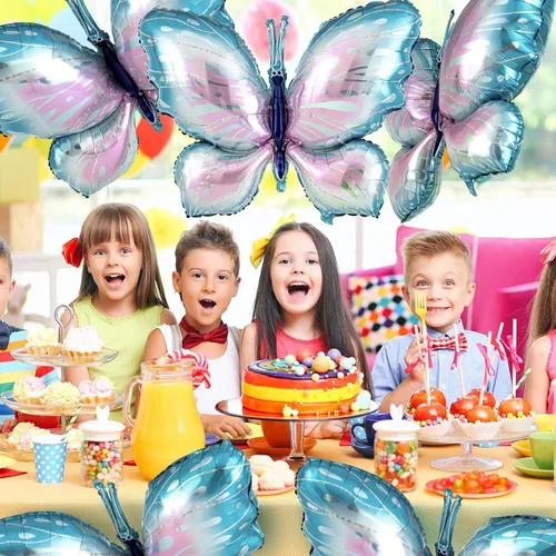 Miniatura 4 de Poen 12 globos de mariposa moradas de 40 pulgadas a granel, globos de mariposa de hadas para decoraciones temáticas de mariposas, bodas, cumpleaños