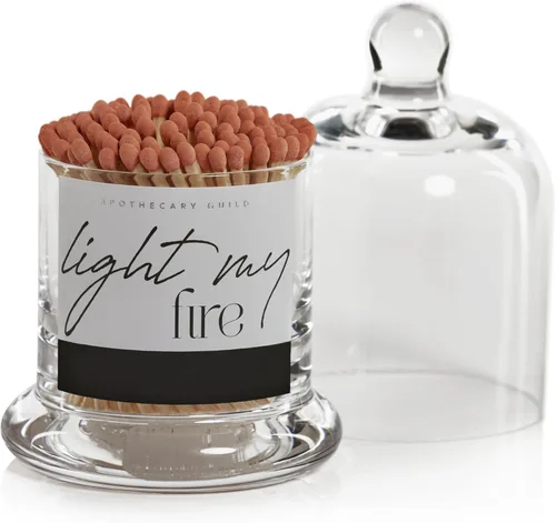 Miniatura 2 de Zodax Apothecary Guild Light My Fire Matches con cúpula de cristal, 3 pulgadas/150 unidades, palo natural con punta naranja Palillo natural