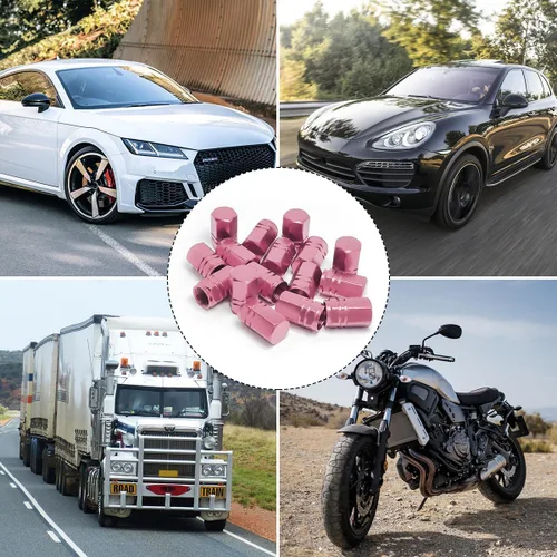 Miniatura 7 de Fekey&JF 16 tapones para válvulas de neumáticos de automóvil, impermeables, herméticas, universales, para automóviles, bicicletas, camiones, Rosa