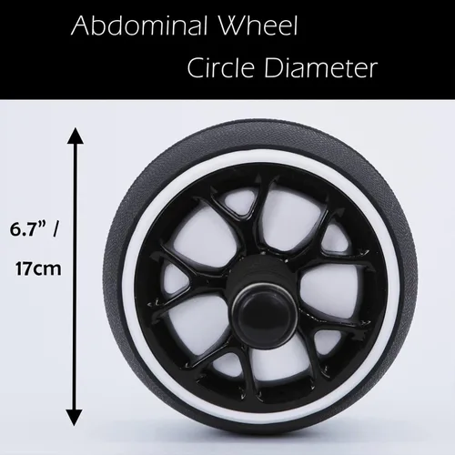 Miniatura 4 de Rodillo de rueda AB, rueda abdominal de ejercicio para gimnasio y hogar, equipo de entrenamiento de fuerza con rodillera, 12 pulgadas de ancho Negro
