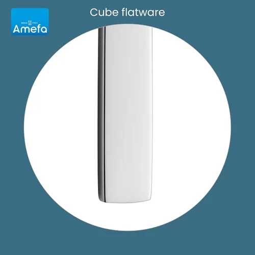 Miniatura 6 de Amefa Cube - Juego de cubiertos de acero inoxidable con acabado de espejo de alto brillo, asas ergonómicas, cubiertos resistentes al óxido