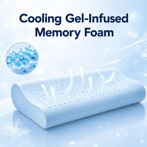 Miniatura 3 de DR.DREAM Almohada de espuma viscoelástica para dormir, gel refrescante, ergonómica, firmeza de contorno para aliviar el dolor de cuello, hombros