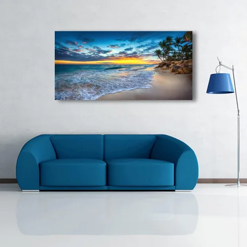 Miniatura 6 de Cuadros en Lienzo de Puesta de Sol en la Playa Arte de Pared para Sala de Estar Dormitorio Decoración de Pared, Impresiones de Arte de Pared