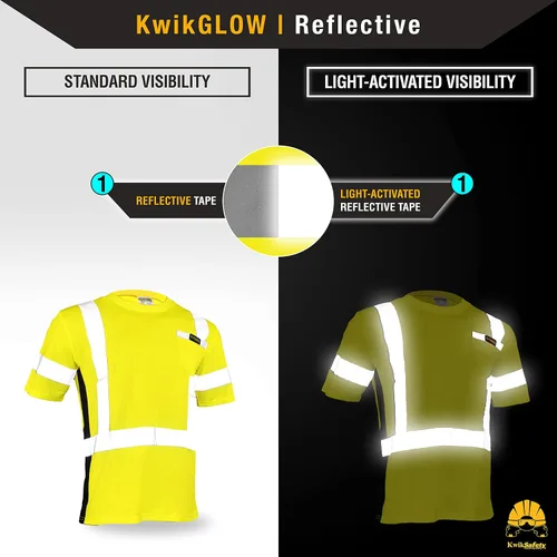 Miniatura 4 de KwikSafety - Charlotte, NC - Camisa de seguridad de manga corta OPERATOR [cinta reflectante sólida] Clase 2 Cumple con ANSI OSHA Cinta básica
