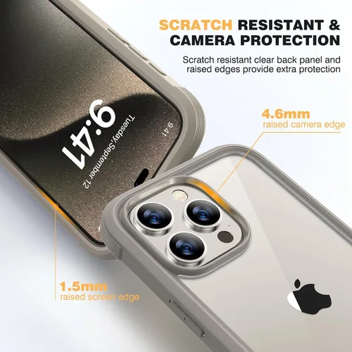 Miniatura 67 de Diaclara Funda diseñada para iPhone 16, mejorada [protección completa de la cámara], carcasa resistente de cuerpo completo con protector de pantalla