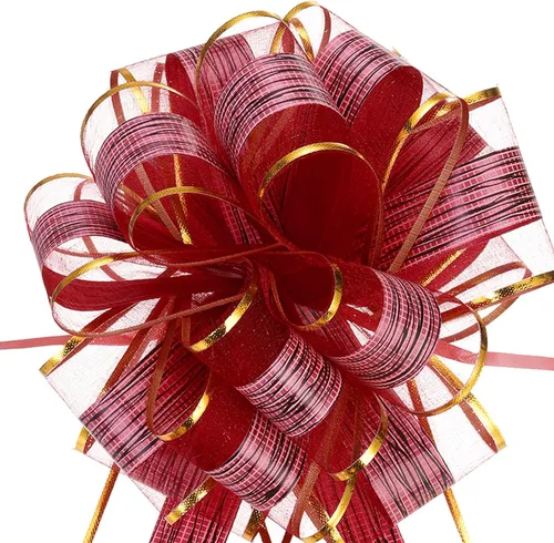 Miniatura 22 de MECCANIXITY 10 lazos grandes de 7 pulgadas para envolver regalos, cinta de organza verde para cestas de boda, regalos de fiesta de Navidad