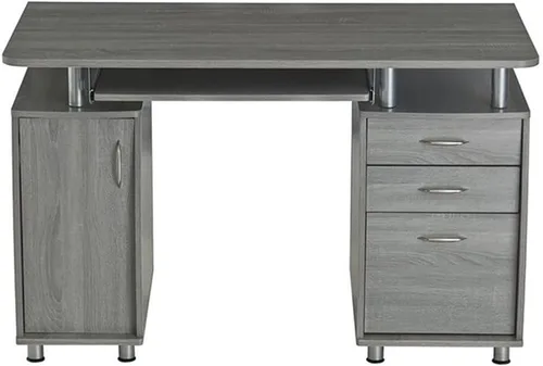 Miniatura 4 de Pemberly Row Escritorio para computadora de oficina en casa de 48 pulgadas de ancho en color gris con gabinete de almacenamiento de CPU y archivador