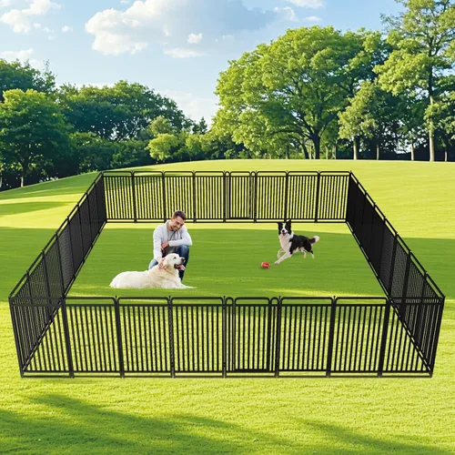 Miniatura 5 de Corralito para perros versión gruesa, cercas de 40 pulgadas para el patio, corral portátil para perros grandes, medianos y pequeños, parque