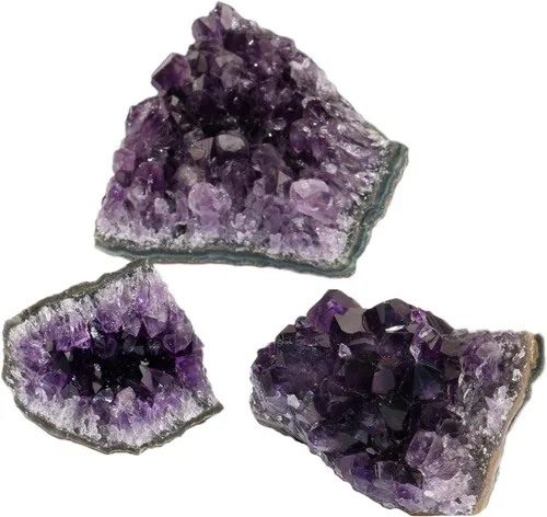 Miniatura 4 de Nupuyai Piedra de muestra de racimo de amatista natural para decoración del hogar, figuras de geoda de cuarzo de cristal crudo para decoración