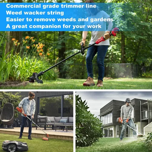 Miniatura 7 de RO6G Cuerda de 5 libras, línea de recortadora de hilo comercial Twist, cuerda Wacker para recortadora de malezas Echo Black Diamond/String Trimmer