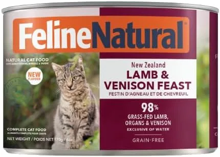 Miniatura 11 de Feline Natural New Zealand Comida Enlatada para Gatos Alimento Húmedo, Alto en Carne, Bajo en Carbohidratos y Sin Granos Comida Húmeda para Gatos