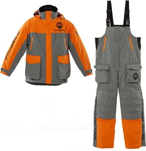 Nordic Legend Aurora Series Traje de pesca en hielo, baberos y chaqueta aislados, equipo impermeable para pesca en hielo y motos de nieve