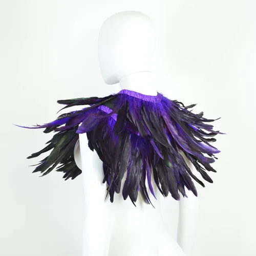 Miniatura 4 de Feather Shawl for Women - Crow Feathers Collar Halloween Swan Cape Maleficent Witch Costume Accessories