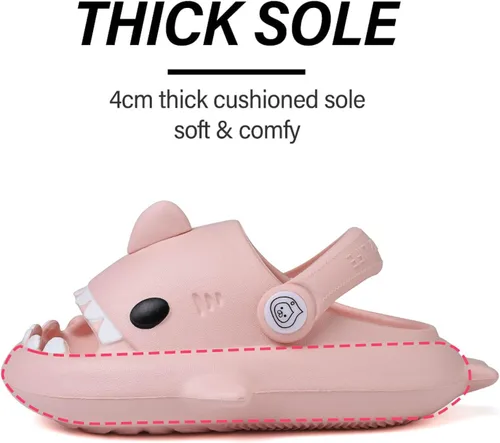 Miniatura 4 de Sandalias de tiburón para niños, pantuflas de tiburón para niños y niñas, sandalias de almohada con suela gruesa, suaves y antideslizantes