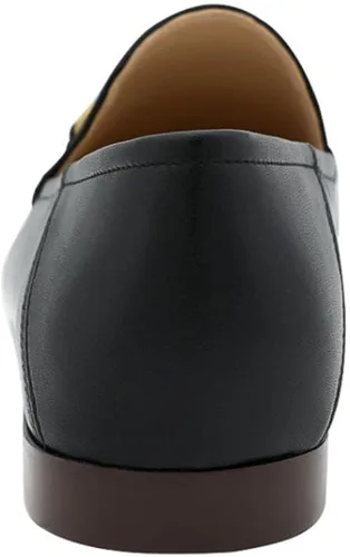 Miniatura 4 de Divanne Mocasines para mujer, mocasines planos de cadena dorada, mocasines de piel sin cordones