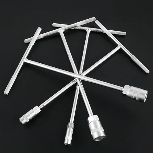 Miniatura 7 de Unifizz T - Llave inglesa de barra para tuerca, llave giratoria hexagonal en forma de T, extralarga para motocicleta, automóvil, taller