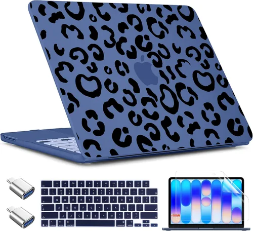 Miniatura 43 de TWOLSKOO Funda para MacBook Neo de 13 pulgadas 2026 A3404 A18 Pro Chip, carcasa rígida de plástico con adaptador tipo C, 2 fundas para cámara web