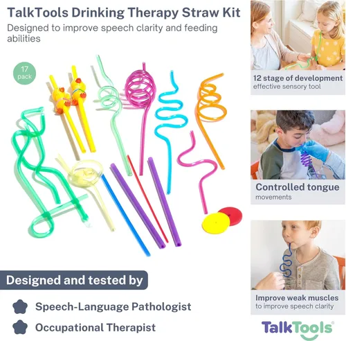 Miniatura 3 de TalkTools Pajitas locas para beber de alta calidad, pajitas divertidas y coloridas pajitas para beber, pajitas locas para niños, coloridas