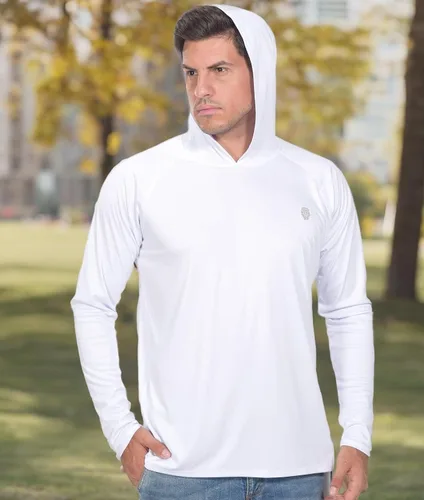 Miniatura 6 de Camisa de pesca para hombres de manga larga, con protección solar SPF 50+ UV, camiseta tipo sudadera