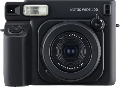 Miniatura 2 de Fujifilm Instax Wide 400 Cámara de película instantánea (negro) Paquete con funda de transporte compatible con estilo vintage + paño de limpieza
