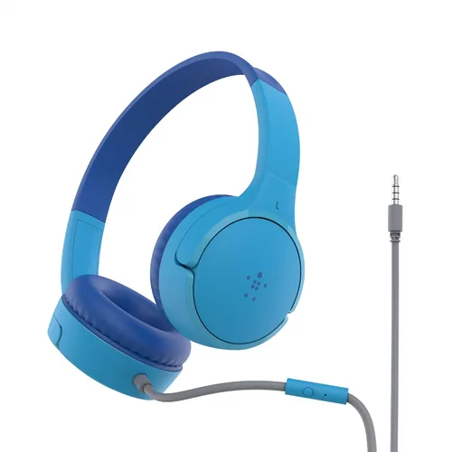 Miniatura 25 de Belkin SoundForm Mini con estuche - Auriculares inalámbricos Bluetooth para niños con vida útil de batería de 30H, límite de volumen seguro de 85dB