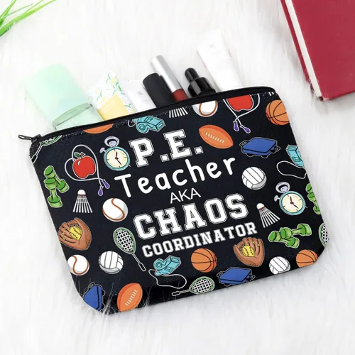 Miniatura 5 de P.E. Teacher Chaos Coordinator - Bolsa con cremallera para educación física, regalo para profesores, gimnasio, regalo para profesores, regalo