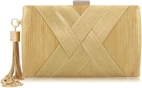 Miniatura 25 de Elegante bolso de noche con borlas para mujer, bolso de mano para novia, boda, graduación, noche, fiesta