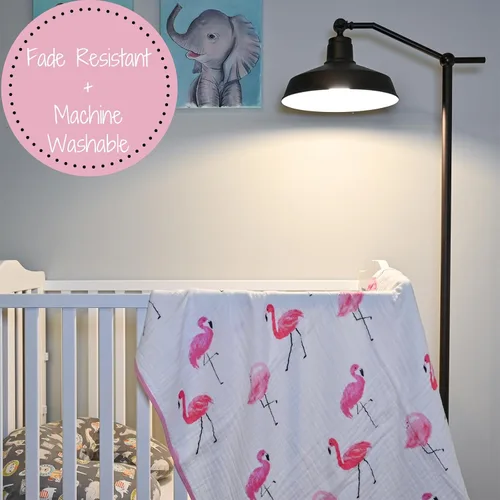 Miniatura 6 de LollyBanks Manta de muselina para bebé, 100% algodón, suave y transpirable, colcha de muselina de 47 x 47 pulgadas, manta para niñas pequeñas, manta