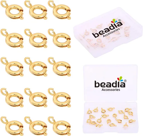 Miniatura 17 de BEADIA Cierres de langosta chapados en oro de 18 quilates que no se deslustran de 0.394 in, 20 piezas para hallazgos de fabricación de joyas Cierres