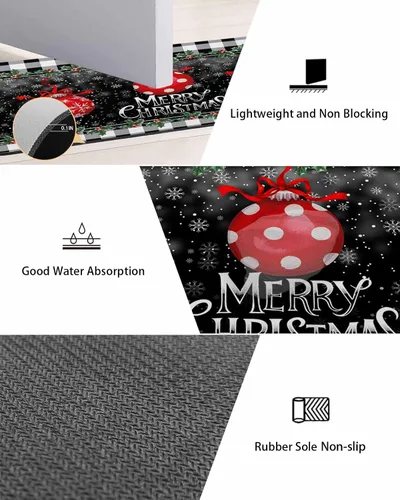 Miniatura 3 de Tapete de baño de bola de Navidad para bañera, antideslizante, de secado rápido y absorbente, tierra de diatomeas, fregadero de ducha, tapete