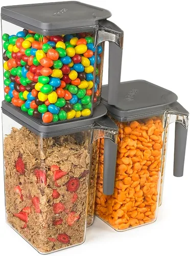 Polder Handle-It - Recipiente de almacenamiento de grado alimenticio, sin BPA, apilable, mango seguro para verter fácilmente con una sola mano (1