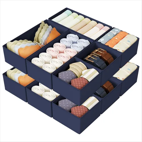 Miniatura 50 de DIMJ Organizadores de Cajones para Ropa, Juego de 4 Contenedores Organizadores para Cómoda, Organizadores de Armario de Tela y Almacenamiento