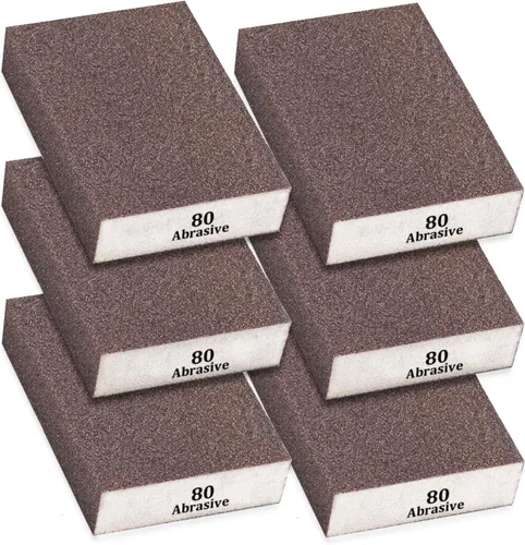 Miniatura 8 de Tnisesm Bloques de lijado de 60 granos, esponja de lijado para paneles de yeso, madera, metal, lavables y reutilizables, lavables y reutilizables, 6