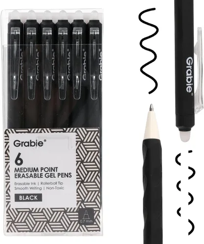 Miniatura 13 de Grabie Bolígrafos de gel borrables, punta media de 0.028 in, bolígrafos borrables, hacen desaparecer los errores para planificar dibujos, escritura