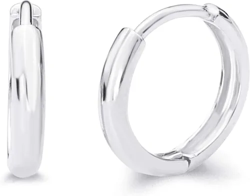 14k REAL Yellow OR White Gold 2mm Thickness Huggie Earrings (10 x 10 mm)