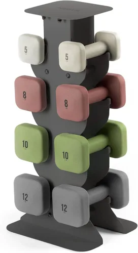 Miniatura 32 de WeGym SafeGrip Square Dumbbells with Anti Slip Handles, Aesthetic Free Weights for Home Workouts, Stable Design Prevents Rolling during Floor