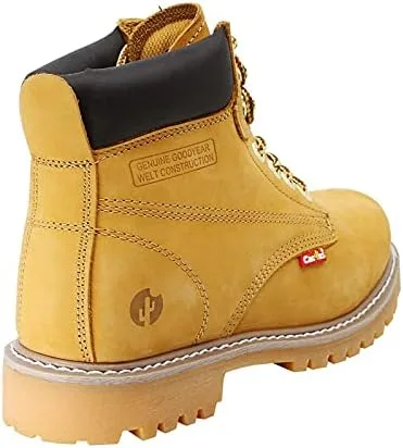 Miniatura 4 de Cactus Botas de trabajo de construcción de piel de nobuk con aislamiento de puntera suave de 6.0 in, cómodas botas de construcción industrial