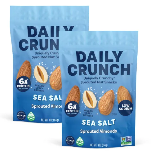 Miniatura 13 de Daily Crunch Almendras germinadas y nueces deshidratadas para un crujido único, apto para dieta cetogénica, sin OMG, sin gluten, 4 onzas