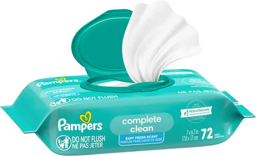 Miniatura 15 de Pampers Toallitas para bebé, limpieza completa y perfumada para bebé, limpia suavemente de la cabeza a los pies, 72 en total (1 paquete abatible)