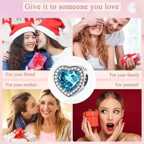 Miniatura 6 de LongLuck Dije de ojo de cristal para pulsera Pandora, dije de plata de ley 925 con circonitas cúbicas para mujer, Plata esterlina, cristal