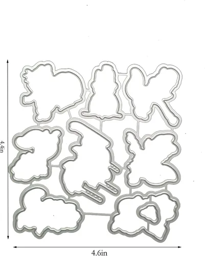 Miniatura 2 de Winter Fox - Juego de sellos y troqueles para hacer tarjetas, sellos transparentes y troqueles de corte de metal para álbumes de recortes