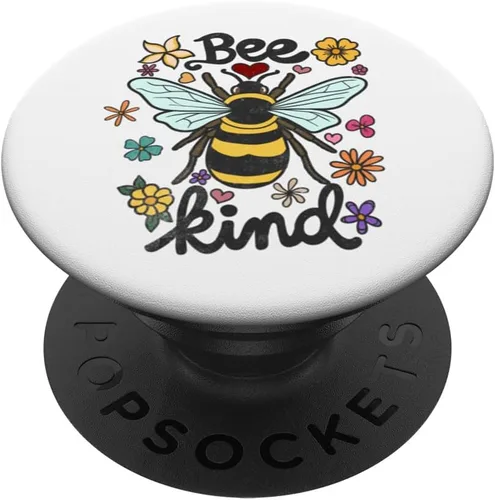 Miniatura 6 de Cool Bee Kind Flower Funny Bumble Bee Women Girls PopSockets MagSafe PopGrip for iPhone