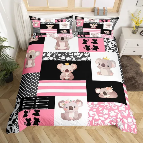 Miniatura 11 de Juego de ropa de cama de rana verde, funda de edredón de anfibios tropicales para niños, niñas, adolescentes, funda de edredón geométrica