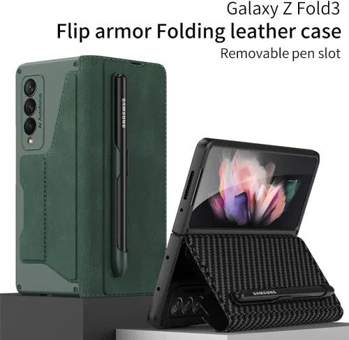 Miniatura 2 de Funda protectora de cuerpo completo para Samsung Galaxy Z Fold 3 5G con ranura para S Pen, funda protectora de cuerpo completo, antiarañazos