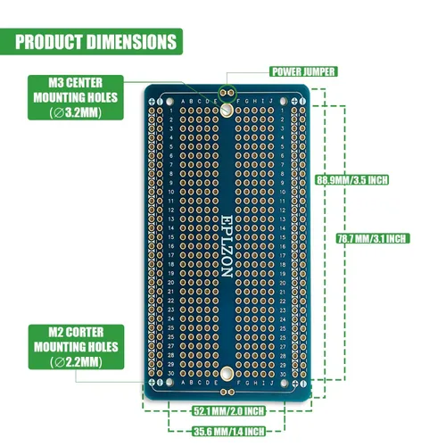 Miniatura 3 de 10 piezas de placa de circuito impreso soldable chapada en oro para proyectos electrónicos de bricolaje aplicable a proyectos de soldadura Azul