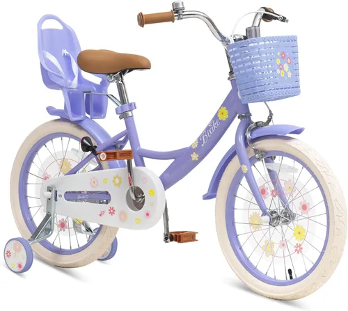 Miniatura 13 de Bixike Girls Bike with Basket for Toddlers and Kids Aged 3-14 Years Old, 12 14 16 18 Inch with Training Wheels & Doll Seat, 20 Inch with Kickstand &