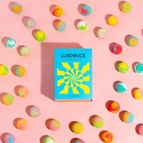 Miniatura 7 de Bombas de baño de regalo, paquete de 24 bombas de burbujas con 12 aromas únicos, colecciones florales y afrutadas, calmante para la piel y mejora